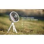 Nitecore NEF10 mit LED-Licht und Powerbank - Ventilator Grau