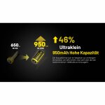 Nitecore NL169R - 16340 Li-Ion Akku 950mAh mit 2A und USB-Anschluss